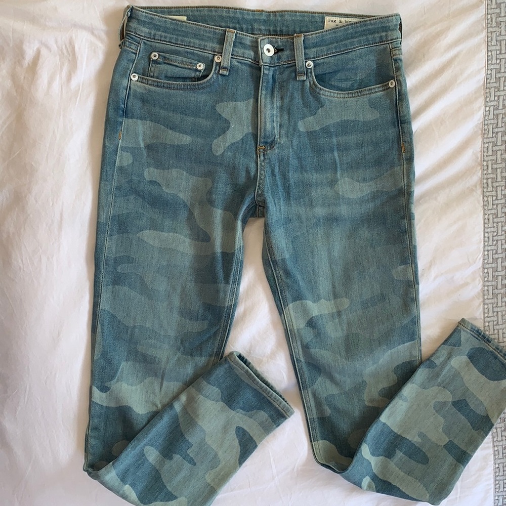 Rag & Bone camo Cate Mid-Rise Ankle Skinny jeans